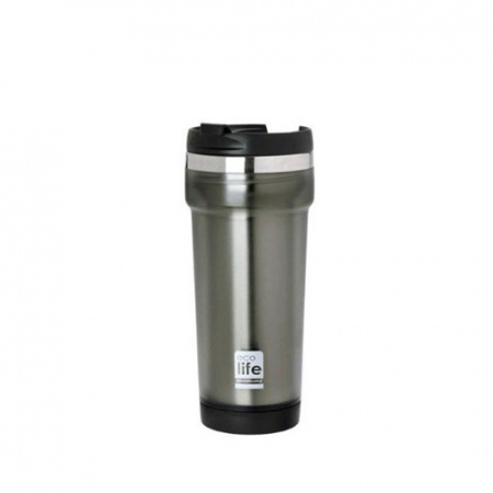 Coffee Thermos Style Ανοξείδωτη Κούπα Θερμός Grey "Ecolife" 420ml