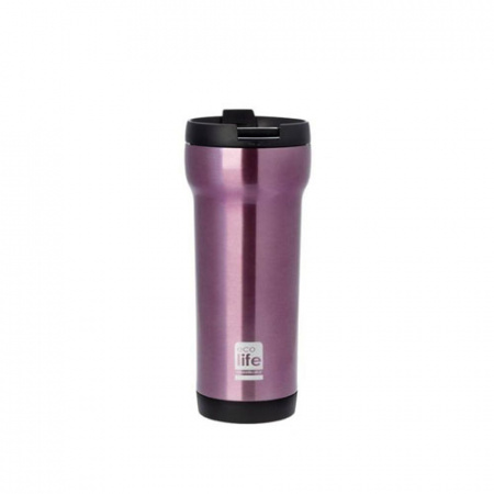 Coffee Thermos Style Ανοξείδωτη Κούπα Θερμός Pink "Ecolife" 420ml