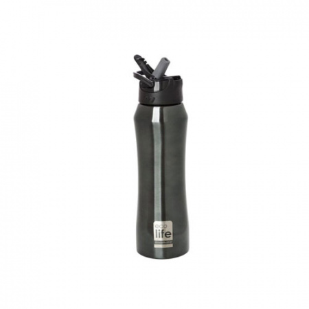 Ανοξείδωτο Μπουκάλι Θερμός Travel Black "Ecolife" 550ml