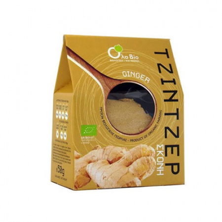 Βιολογική Πιπερόριζα Ginger (Τζίντζερ) σε Σκόνη "Ολα Βιο" 50γρ